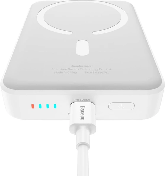 Baseus MgSafe Mini Overseas Edition Beyaz 10000 mAh Hızlı Şarj Kablosuz Powerbank - Teşhir - 2