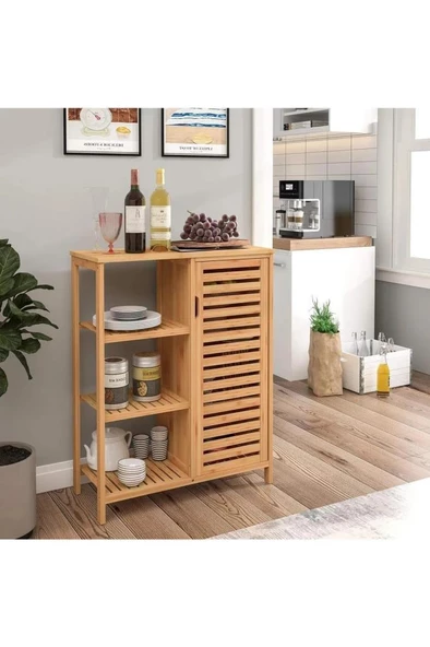 Panalı Bambu Çekmeceli Dolap PNL-B10250 - 2