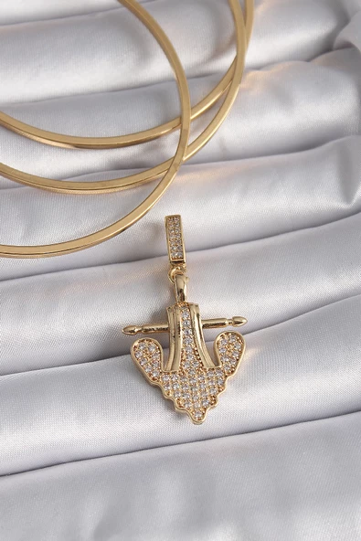 Gold Renk Zirkon Taşlı Çapa Model Ajda Charm - EBJ241109W28970 ürün görseli