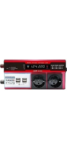 12v 2000w Modifiye Sinüs İnverter Araç Ve Güneş Enerjisi Uyumlu, Çift Usb, Çift Priz Ve Çakmaklık Epilons - 3