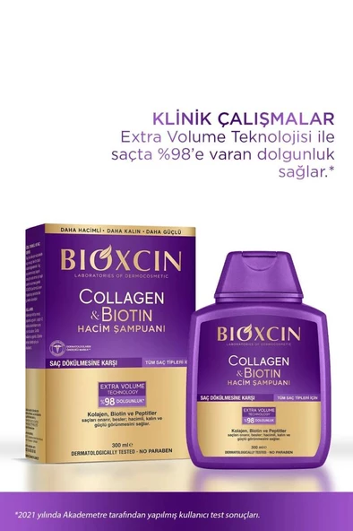 Bioxcin Collagen & Biotin Ekstra Hacim Şampuanı 300 ml 3 Al 2 Öde - Kolajen Biotin İnce ve Seyrek Saçlar - 6