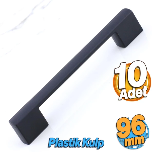 Gölcük 96 mm (SERT PLASTİK) 10 ADET Siyah Mobilya Çekmece Mutfak Dolap Dolabı Kulpu Kulbu Kulpları - 7