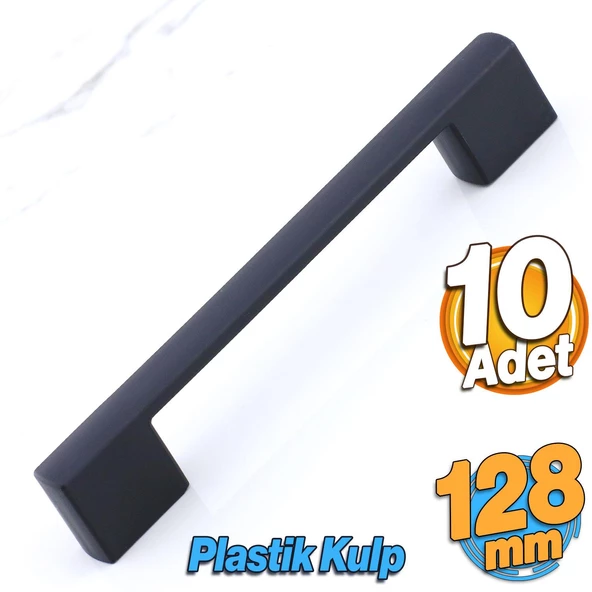 Gölcük 128 mm (SERT PLASTİK) 10 ADET Siyah Mobilya Çekmece Mutfak Dolap Dolabı Kulpu Kulbu Kulpları ürün görseli