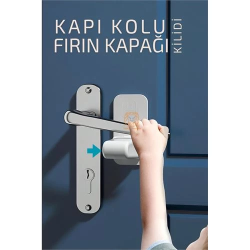 Çocuklara Kapı Kolu ve Fırın Kapağı Güvenlik Kilidi