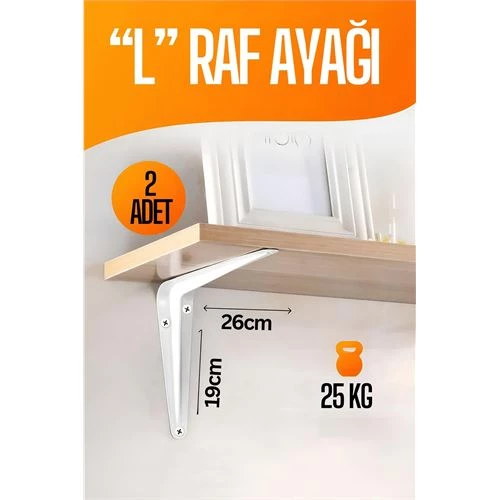L Raf Altı Raf Ayağı 26X19 cm 2 Adet