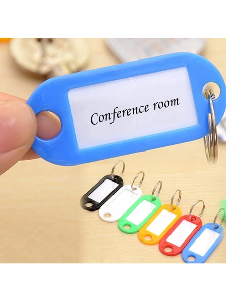 Plastik İsim Yazılabilen Karışık Renk 10 adet Anahtarlık (5cmx2cm) - 3