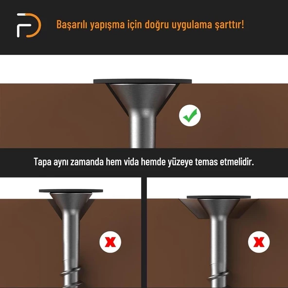 Furndiy Kendinden Yapışkanlı Vida Tapası Gri 15 mm Yuvarlak 78 Parça - 4