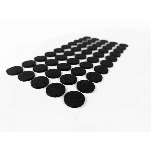 Furndiy Kendinden Yapışkanlı Yuvarlak Keçe 20 mm Siyah 50 Parça - 2