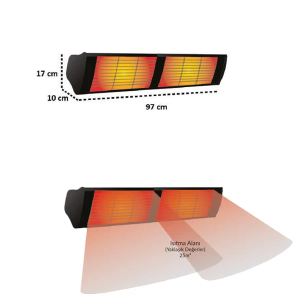 HotTable Supreme 3000 Plus Elektrikli Dış Mekan Isıtıcı | Rehome - 3