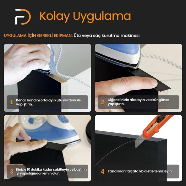 Furndiy Beyaz Melamin Tutkallı Kenar Bandı 20 mm x 10 mt - 4