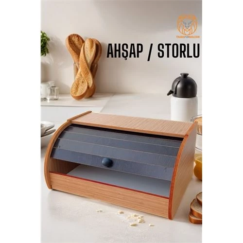 Ekmek Dolabı Storlu Ahşap SİYAH AHŞAP