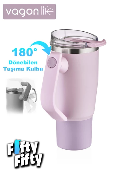 Vagonlife Tumbler Cup 0.94ML/34oz Pipetli/Rahat İçim Vakumlu Paslanmaz Çelik Termos-FFVGN1007-950ML - 8