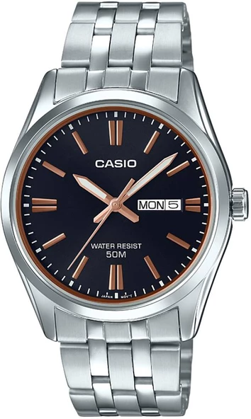 Casio MTP-1335D-1A2VDF Klasik Tasarım Takvim Göstergeli 5 ATM Suya Dayanıklı Metalik Renk Erkek Kol Saati