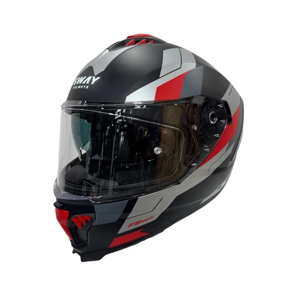 KASK SWAY SW 865 TITAN Black White Red GÜNEŞ GÖZLÜKLÜ