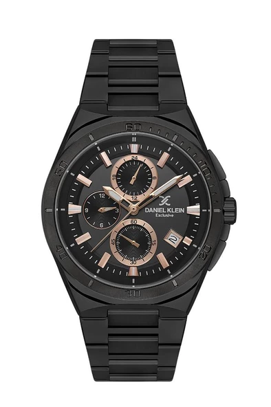 Daniel Klein DK.1.13838-4 Exclusive Fonksiyonlar Aktif Çelik Kaplama Siyah Erkek Kol Saati
