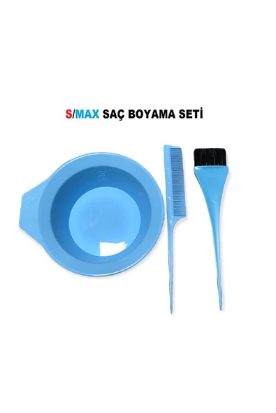 Smax Saç Boyama Seti 3 Parça Turkuaz -boya Kabı Fırça Tarak - 2