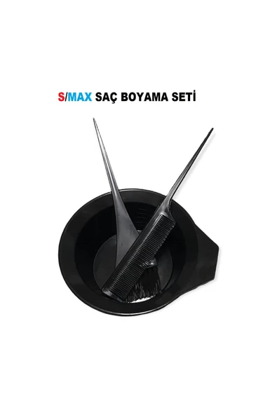 Smax Saç Boyama Seti 3 Parça Siyah -boya Kabı Fırça Tarak - 2