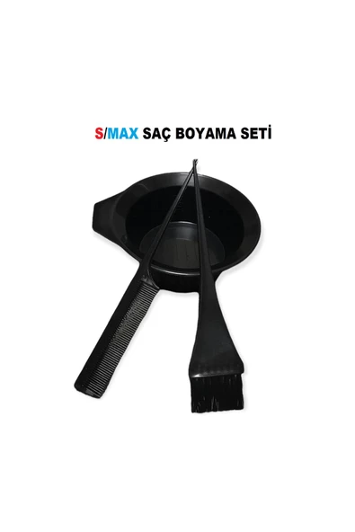 Smax Saç Boyama Seti 3 Parça Siyah -boya Kabı Fırça Tarak - 3