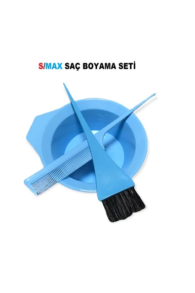 Smax Saç Boyama Seti 3 Parça Turkuaz -boya Kabı Fırça Tarak - 3