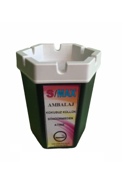 Smax Siyah Beyaz Altıgen Dumansız Kokusuz Küllük - 2