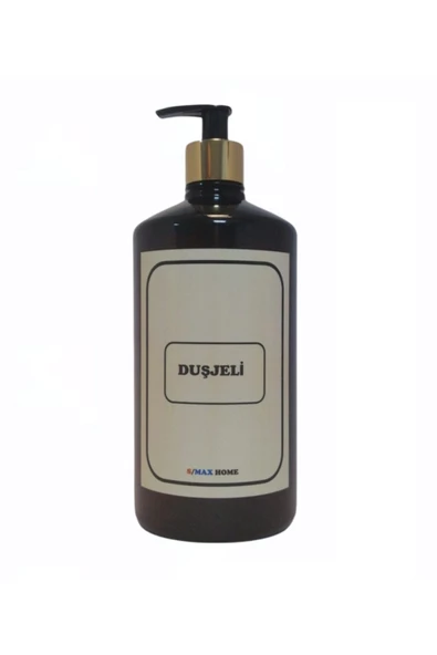 Smax Amber Cam Görünümlü Plastik Şişe Pompalı 1000 Ml Duş Jeli Etiketli - 2