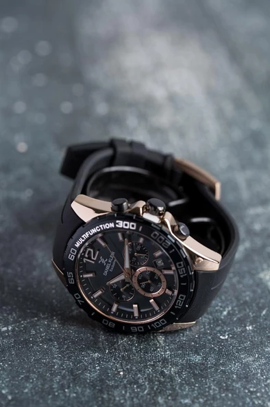 Daniel Klein DKE.1.13742-6 Exclusive Tüm Fonksiyonlar Aktif Silikon Kordonlu Farklı Renk Seçenekli Çelik Kaplama Erkek Kol Saati(Siyah-Bakır) - Resim 2