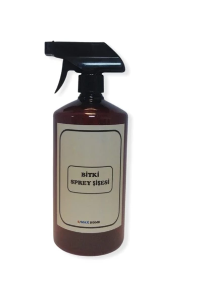 Smax Amber Plastik Sprey Şişesi 1000 ml Bitki Sprey Etiketli - 2