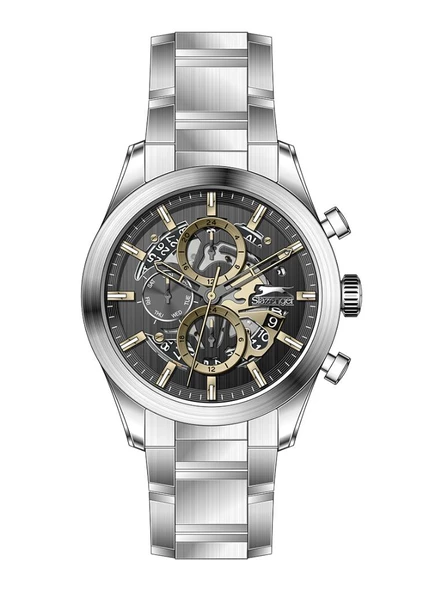 Slazenger SL.09.2399.2.05 Tüm Fonksiyonları Aktif 10 ATM Suya Dayanıklı Çelik Kordonlu Metalik Renk Erkek Kol Saati
