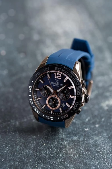 Daniel Klein DKE.1.13742-5 Exclusive Tüm Fonksiyonlar Aktif Silikon Kordonlu Farklı Renk Seçenekli Çelik Kaplama Erkek Kol Saati(Lacivert-Bakır) ürün görseli 1