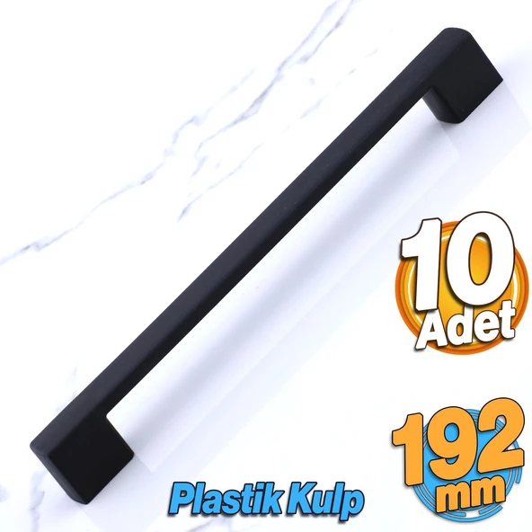 Gölcük 192 mm (SERT PLASTİK) 10 ADET Siyah Mobilya Çekmece Mutfak Dolap Dolabı Kulpu Kulbu Kulpları