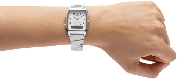 CASIO AQ-230A-7BMQ ANALOG-DİJİTAL DİKDÖRTGEN ERKEK KOL SAATİ - Resim 4