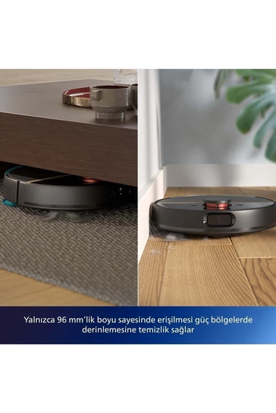 Philips 3000 Serisi Islak Kuru Moplu Siyah Robot Süpürge,4000 Pa, Sert Zemin ve Halıya Uygun - 7