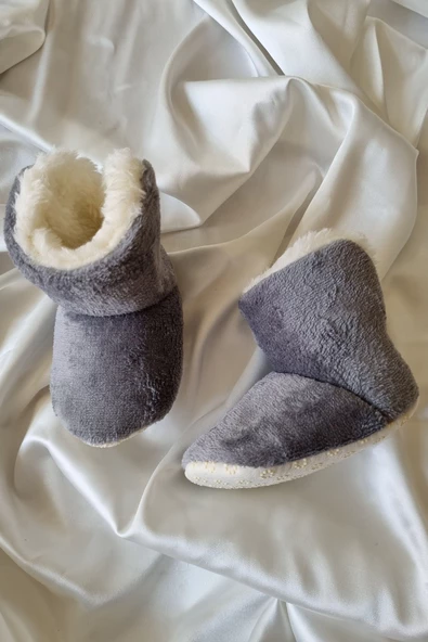 Peluş Bebek Tüylü Kaymaz Taban Patik 0-9 Ay Panduf - 8