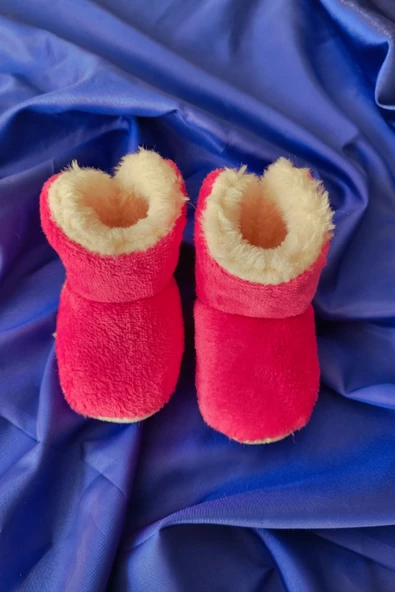 Peluş Bebek Tüylü Kaymaz Taban Patik 0-9 Ay Panduf - 10