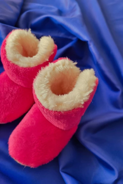 Peluş Bebek Tüylü Kaymaz Taban Patik 0-9 Ay Panduf - 12