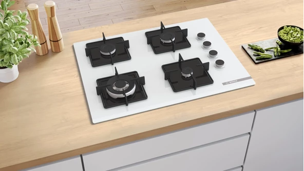 Bosch POH7C2P30O Wok Gözlü Beyaz Cam Ankastre Ocak - 4