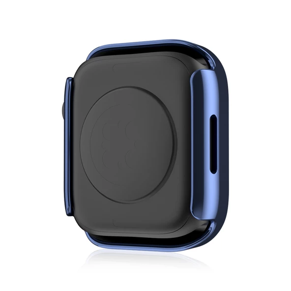 Apple Watch 6 7 8 9 44mm 45mm Uyumlu Rubber Kasa Ekran Koruyucu 360 Kılıf Kapak - 10