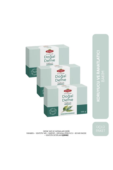Otacı Doğal Defne Sabunu 100g - Üçlü Paket