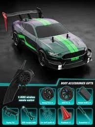 1:14 Hızlı Drift Şarjlı Neon Yeşil 4x4 RC Uzaktan kumandalı Yarış Aracı 35-40 Km/s Hızında Hediyelik Oyuncak