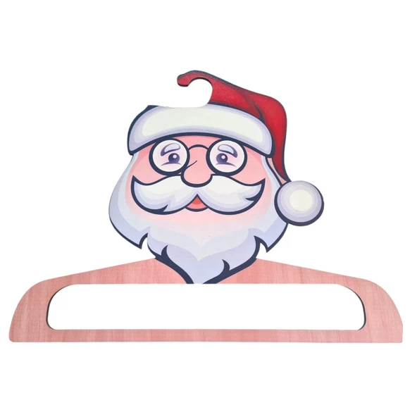 DİJİTAL BASKILI AHŞAP ELBİSE ASKISI NOEL BABALI - 2