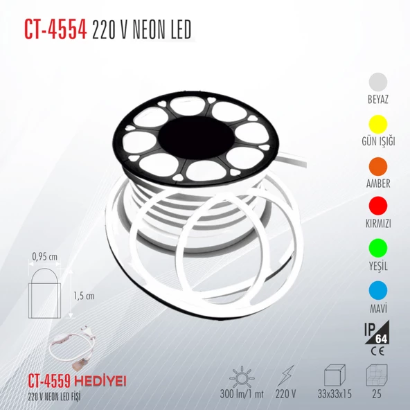 CATA CT-4554 220V NEON LED ŞERİT (5 METRE)