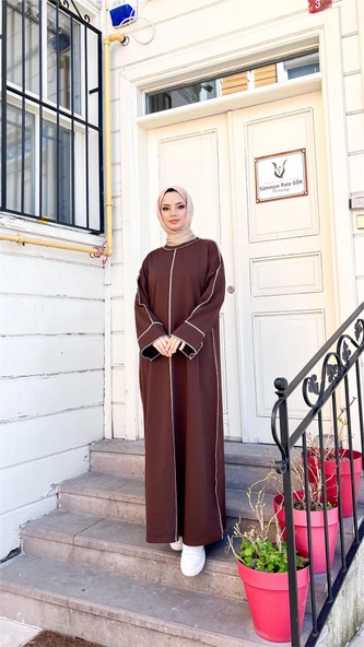 Mevlana Oversize Pamuklu Elbise - 71167 - Acı Kahve