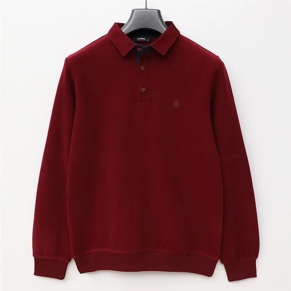 Erkek Uzun Kol Polo Yaka Sweat - PPS-2502 - Bordo