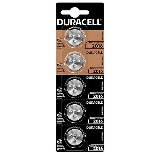 Duracell CR2016 3V 5li Paket Lityum Düğme Pil