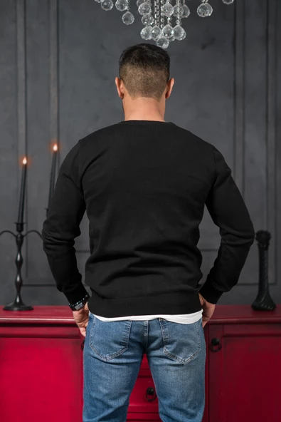 Regular Fit V Yaka Düğmeli Pamuklu Basic Erkek Hırka - 5