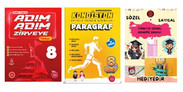 NEWTON YAYINLARI 8.SINIF ADIM ADIM TÜRKÇE SORU BANKASI + KONDİSYON PARAGRAF DENEMESİ + HEDİYELİDİR. ürün görseli