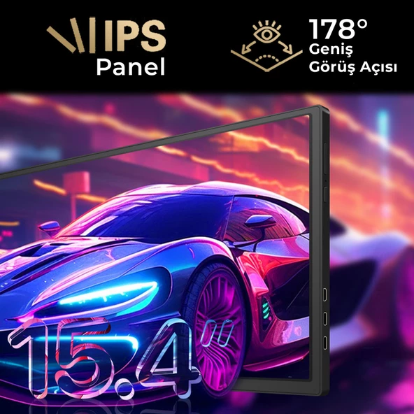 NPO NPM3 15.4" 1080p FHD IPS Type-C Taşınabilir Dizüstü Tek Monitör Çoklayıcı Notebook Monitör - 4