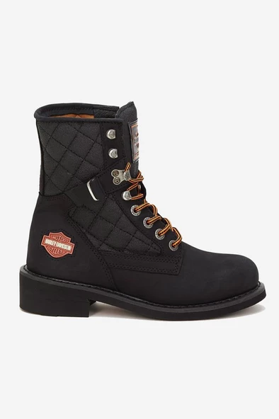 Harley Davidson New Worker Hakiki Nubuk Deri Bot 36-40 Black Nubuk - 2