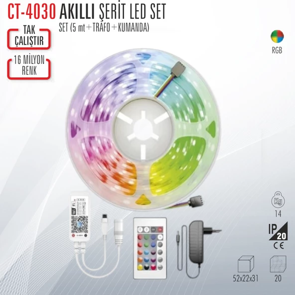 CATA CT-4030 AKILLI ŞERİT LED SET