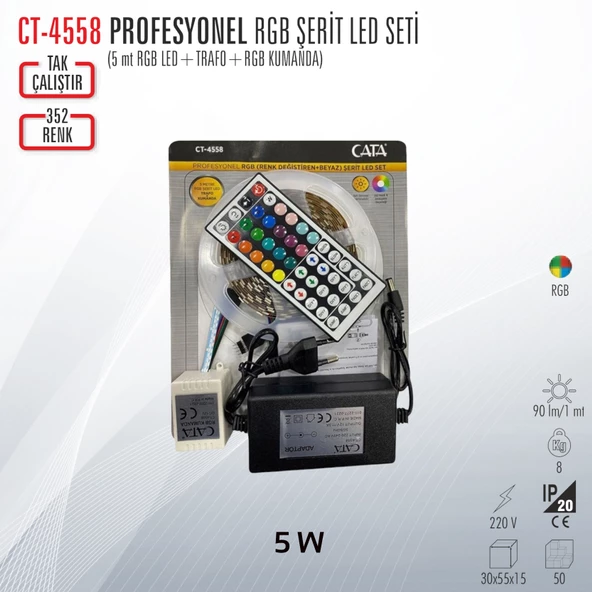 CATA CT-4558 PROFESYONEL RGB ŞERİT LED SETİ